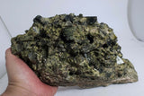 17cms HUGE PREMIUM EPIDOTE crystals cluster peru green color mineral specimen