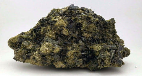 17cms HUGE PREMIUM EPIDOTE crystals cluster peru green color mineral specimen