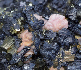 8.7cms GEM RHODOCHROSITE PYRITE Crystals Uchucchacua Mineral Specimen R494