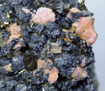 8.7cms GEM RHODOCHROSITE PYRITE Crystals Uchucchacua Mineral Specimen R494
