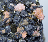 8.7cms GEM RHODOCHROSITE PYRITE Crystals Uchucchacua Mineral Specimen R494