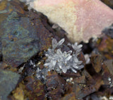 11cms GEM RHODOCHROSITE ROSETTE pyrite quartz crystals mineral specimen R437