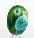 17.5carats GEM SILICA CHRYSOCOLLA Emeraldine Chalcedony Lily Mine Peru Scenic Quartz Malachite Facet Emerald Color Jade Color BE800