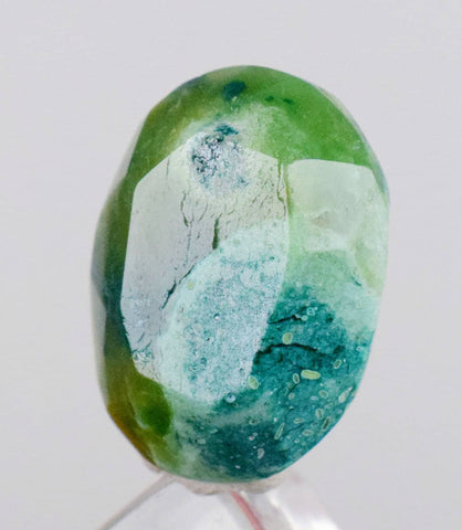 17.5carats GEM SILICA CHRYSOCOLLA Emeraldine Chalcedony Lily Mine Peru Scenic Quartz Malachite Facet Emerald Color Jade Color BE800