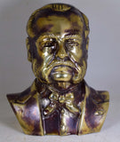 22cms SCULPTURE MIGUEL GRAU Bust Bronze Peru Art Decorator Almirant Marine