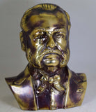 22cms SCULPTURE MIGUEL GRAU Bust Bronze Peru Art Decorator Almirant Marine