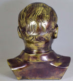 22cms SCULPTURE MIGUEL GRAU Bust Bronze Peru Art Decorator Almirant Marine