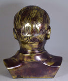 22cms SCULPTURE MIGUEL GRAU Bust Bronze Peru Art Decorator Almirant Marine