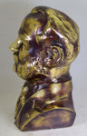 22cms SCULPTURE MIGUEL GRAU Bust Bronze Peru Art Decorator Almirant Marine
