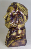 22cms SCULPTURE MIGUEL GRAU Bust Bronze Peru Art Decorator Almirant Marine
