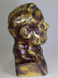 22cms SCULPTURE MIGUEL GRAU Bust Bronze Peru Art Decorator Almirant Marine
