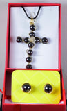 PENDANT EARRING HEMATITE  Silver Plated Copper Jewelry Peru J528