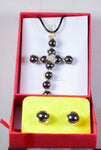 PENDANT EARRING HEMATITE  Silver Plated Copper Jewelry Peru J528