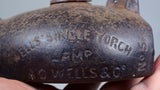 MINERS LAMP a c wells 5a england 1800th oil lantern single torch iron cast