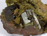 13ms PREMIUM EPIDOTE CRYSTALS cluster peru green color mineral specimen C442