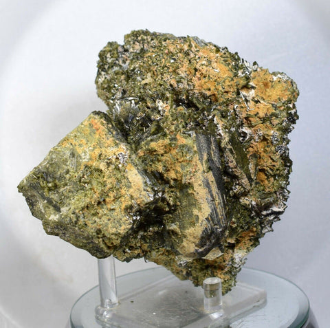 12ms PREMIUM EPIDOTE CRYSTALS cluster peru green color mineral specimen C529