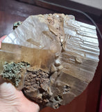 16cm SELENITE IN CHRYSOCOLLA lily mine quartz malachite mineral specimen T301