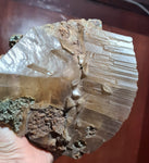 16cm SELENITE IN CHRYSOCOLLA lily mine quartz malachite mineral specimen T301