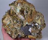 16cm SELENITE IN CHRYSOCOLLA lily mine quartz malachite mineral specimen T301
