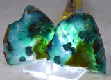 181grs GEM SILICA CHRYSOCOLLA Slab Chalcedony Quartz Lily Mine Peru Bluish Green Jade Emerald Color mineral specimen S18