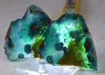 181grs GEM SILICA CHRYSOCOLLA Slab Chalcedony Quartz Lily Mine Peru Bluish Green Jade Emerald Color mineral specimen S18