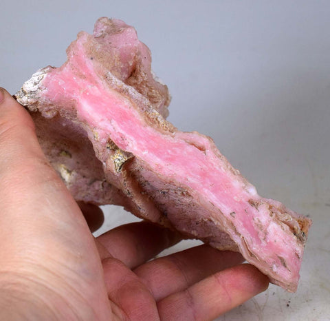 17cm PALYGORSKITE PINK OPAL Quartz Translucent Coral Color Mineral Specimen P168