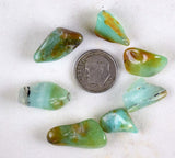Lot 7 GEM BLUE OPAL seascape peru tumbled pendant caribean turquoise color b834
