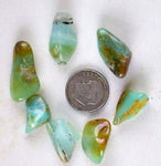 Lot 7 GEM BLUE OPAL seascape peru tumbled pendant caribean turquoise color b834
