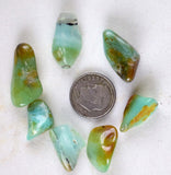 Lot 7 GEM BLUE OPAL seascape peru tumbled pendant caribean turquoise color b834