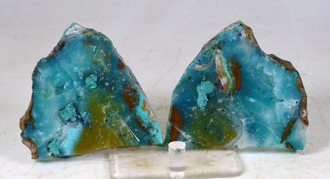 181grs GEM SILICA CHRYSOCOLLA Slab Chalcedony Quartz Lily Mine Peru Bluish Green Jade Emerald Color mineral specimen S18