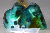 181grs GEM SILICA CHRYSOCOLLA Slab Chalcedony Quartz Lily Mine Peru Bluish Green Jade Emerald Color mineral specimen S18