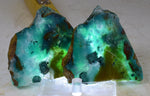 181grs GEM SILICA CHRYSOCOLLA Slab Chalcedony Quartz Lily Mine Peru Bluish Green Jade Emerald Color mineral specimen S18