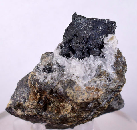 6.1cm ACANTHITE PYRARGIRITE QUARTZ Pyrite Mangano Calcite Mineral Peru HE218