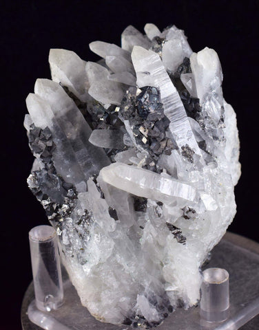 6.9cms QUARTZ PYRITE HUARON  Peru Tetrahedrite Sphalerite Crystals Old Stock Collector  Mineral Specimen Q279