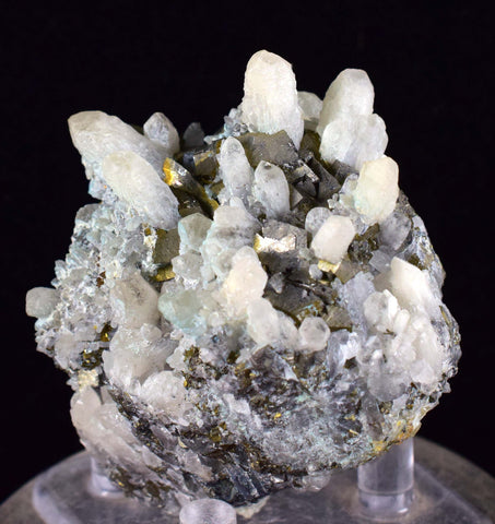 6.6cms QUARTZ PYRITE HUARON  Peru Tetrahedrite Sphalerite Crystals Old Stock Collector  Mineral Specimen Q281