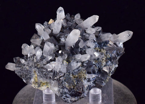 8.2cms QUARTZ PYRITE HUARON  Peru Tetrahedrite Sphalerite Crystals Old Stock Collector  Mineral Specimen Q282