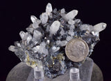8.2cms QUARTZ PYRITE HUARON  Peru Tetrahedrite Sphalerite Crystals Old Stock Collector  Mineral Specimen Q282