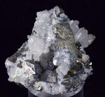 4cms QUARTZ PYRITE HUARON  Peru Tetrahedrite Sphalerite Crystals Old Stock Collector  Mineral Specimen Q285