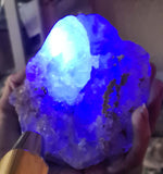 12cms BLUE GREEN FLOURITE Cystals Peru Facet Display Fluorescent Collector Mineral Specimen K46