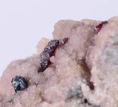 4.2cm PROUSTITE RUBY SILVER Rhodochrosite Quartz Crystals Peru H212
