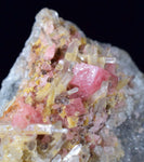 7.8cms RHODOCHROSITE RHOMBOHEDRAL QUARTZ Crystals Huayllapon Pasto Bueno Mine Peru Collector Mineral Specimen R190