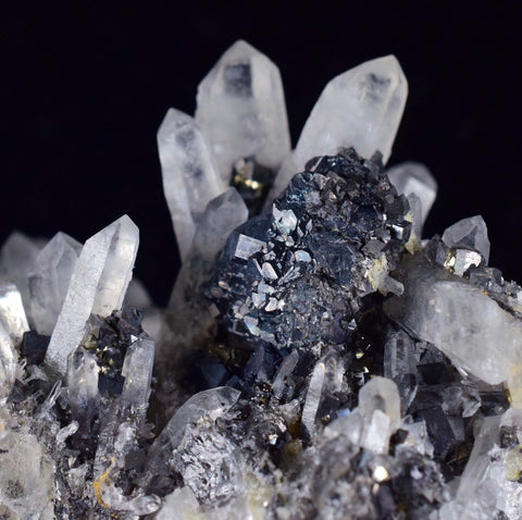 8.3cms QUARTZ PYRITE HUARON  Peru Tetrahedrite Sphalerite Crystals Old Stock Collector  Mineral Specimen Q278