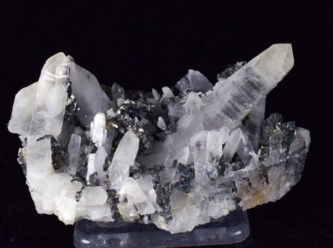 8.5cms QUARTZ PYRITE HUARON  Peru Tetrahedrite Sphalerite Crystals Old Stock Collector  Mineral Specimen Q283