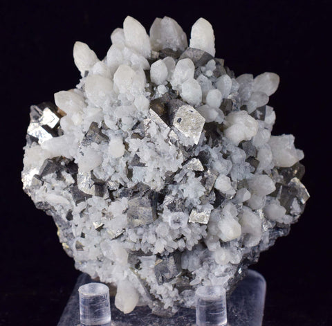 7.2cms QUARTZ PYRITE HUARON  Peru Tetrahedrite Sphalerite Crystals Old Stock Collector  Mineral Specimen Q284