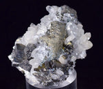 4cms QUARTZ PYRITE HUARON  Peru Tetrahedrite Sphalerite Crystals Old Stock Collector  Mineral Specimen Q285
