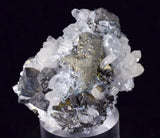 4cms QUARTZ PYRITE HUARON  Peru Tetrahedrite Sphalerite Crystals Old Stock Collector  Mineral Specimen Q285