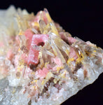 7.8cms RHODOCHROSITE RHOMBOHEDRAL QUARTZ Crystals Huayllapon Pasto Bueno Mine Peru Collector Mineral Specimen R190