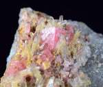 7.8cms RHODOCHROSITE RHOMBOHEDRAL QUARTZ Crystals Huayllapon Pasto Bueno Mine Peru Collector Mineral Specimen R190
