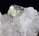 6.6cms QUARTZ PYRITE HUARON  Peru Crystals Old Stock Collector  Mineral Specimen M178