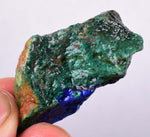 19grams AZURITE MALACHITE CALCITE Peru Rough Azurmalachite Dark Blue Green Premium Banded Facet Cabochon  U347